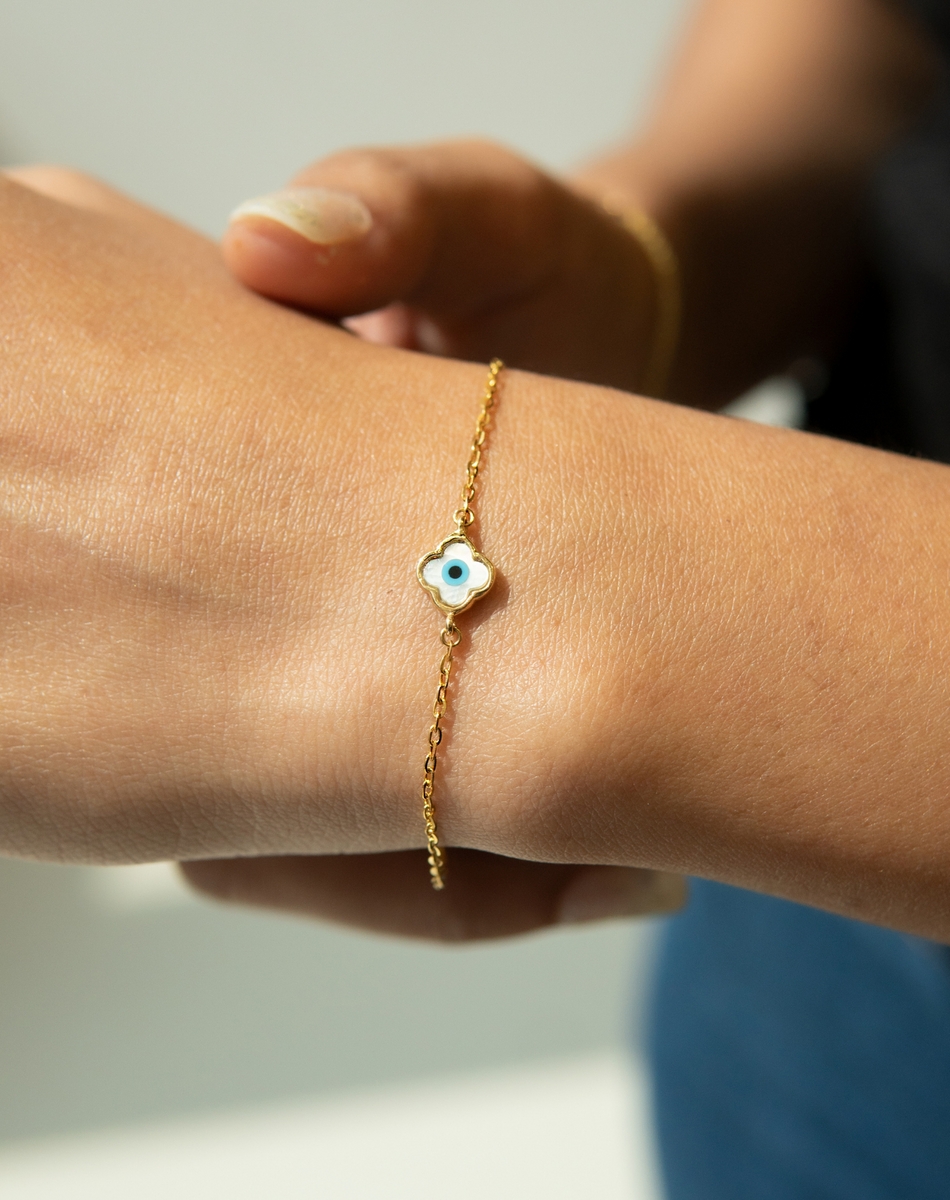 Evil eye deals real gold bracelet