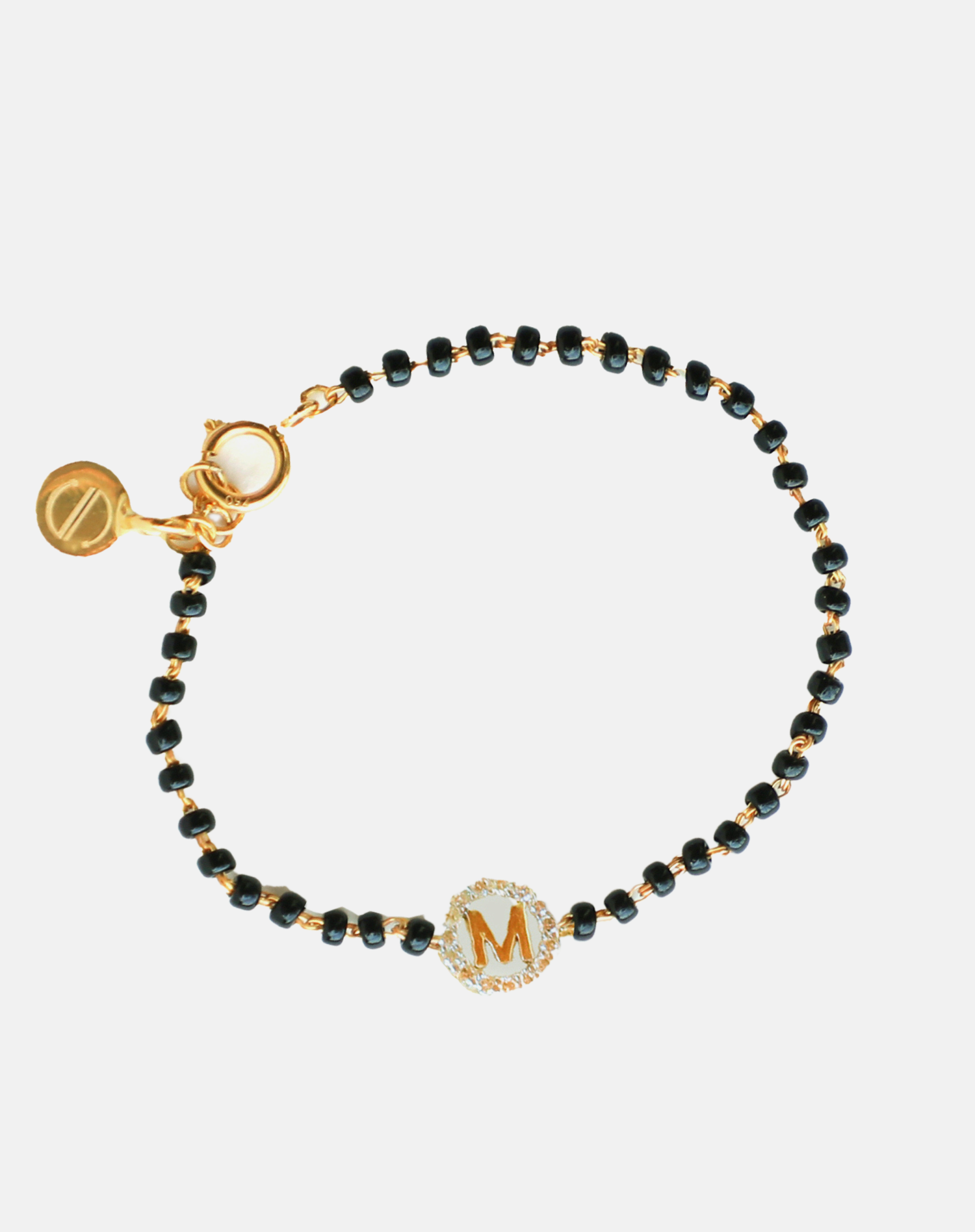 Diamond-Cut Circle Station Anklet in 14K Gold - 10