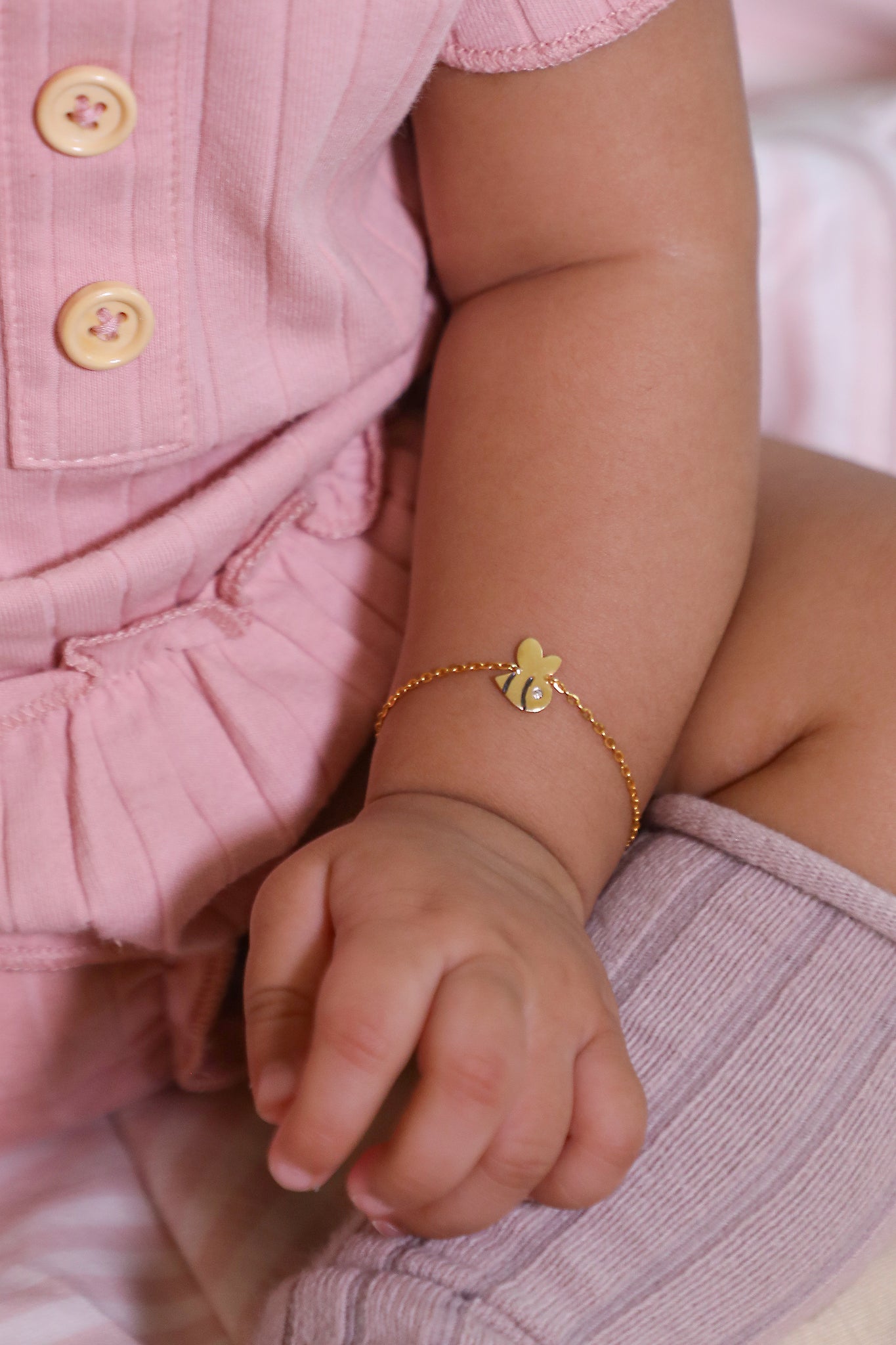 Tina&Co Baby Bracelets for Infant Girls Personalized Toddler Name 18k Gold  Plated Gold Bracelets Baby Jewelry for Infant Boys Customized Your Baby