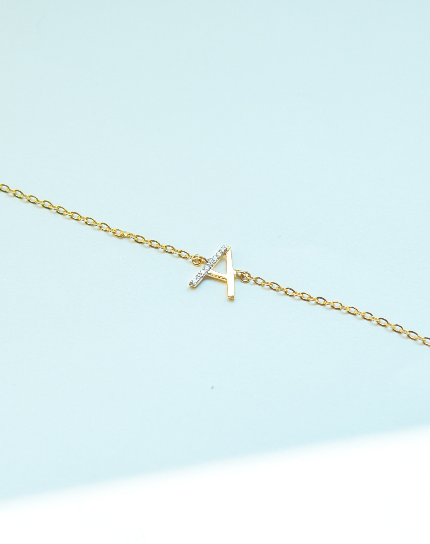 Letter K Rose Gold Diamond Bracelet