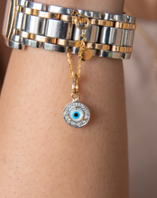 Load image into Gallery viewer, Evil Eye Charm Pendant - Round with Diamonds Small - STAC Fine Jewellery