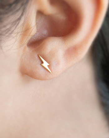 Mini Sword Baguette gold earring - Sansoeurs