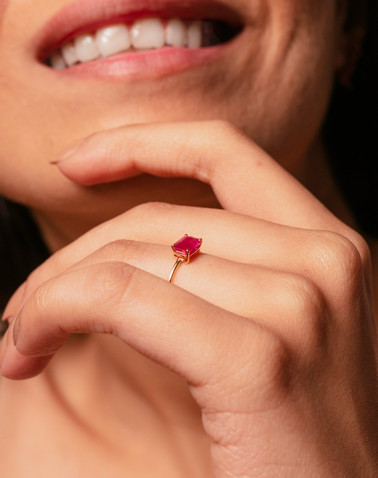 Solo Rectangle Ruby Ring - STAC Fine Jewellery