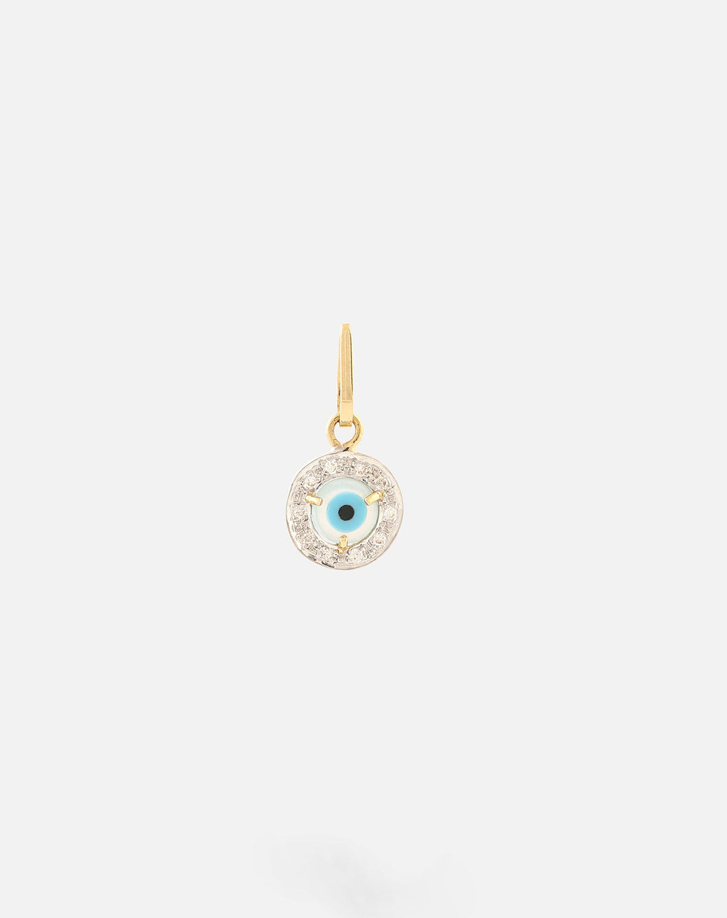 Evil Eye Charm Pendant - Round with Diamonds Small - STAC Fine Jewellery