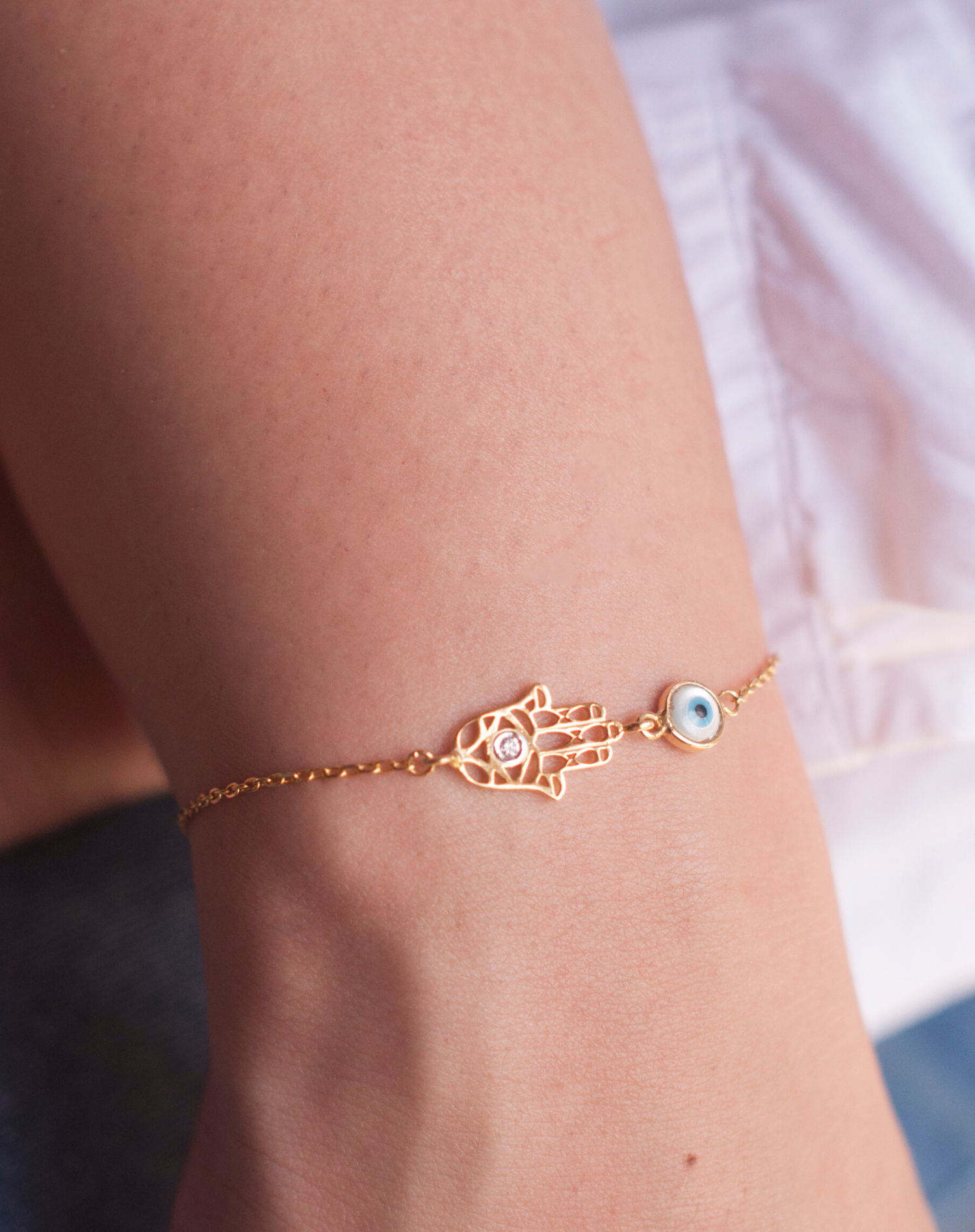 Hamsa Charm and Gemstone Bracelet – JewelryByTm