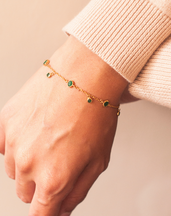 Delicate Leaf Outline Pearl Bracelet – JOY by Corrine Smith
